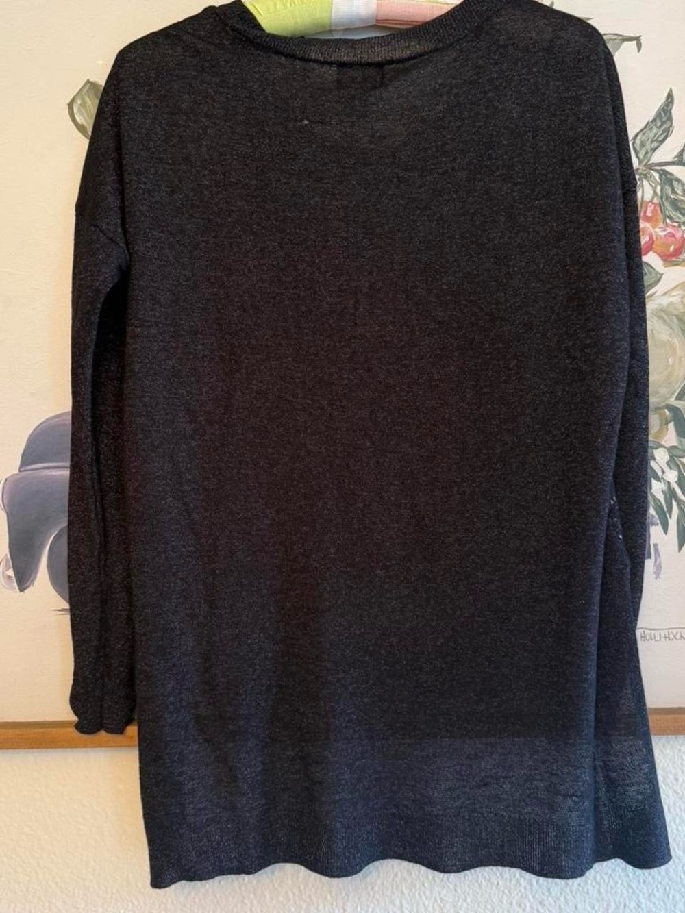 W By Worth Black Sheer Overlay Knit Sweater - Picture 3 of 5